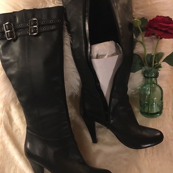 ARTUROCHIANG - Blk/tall leather boots, Sz 9 - Picture 3 of 9